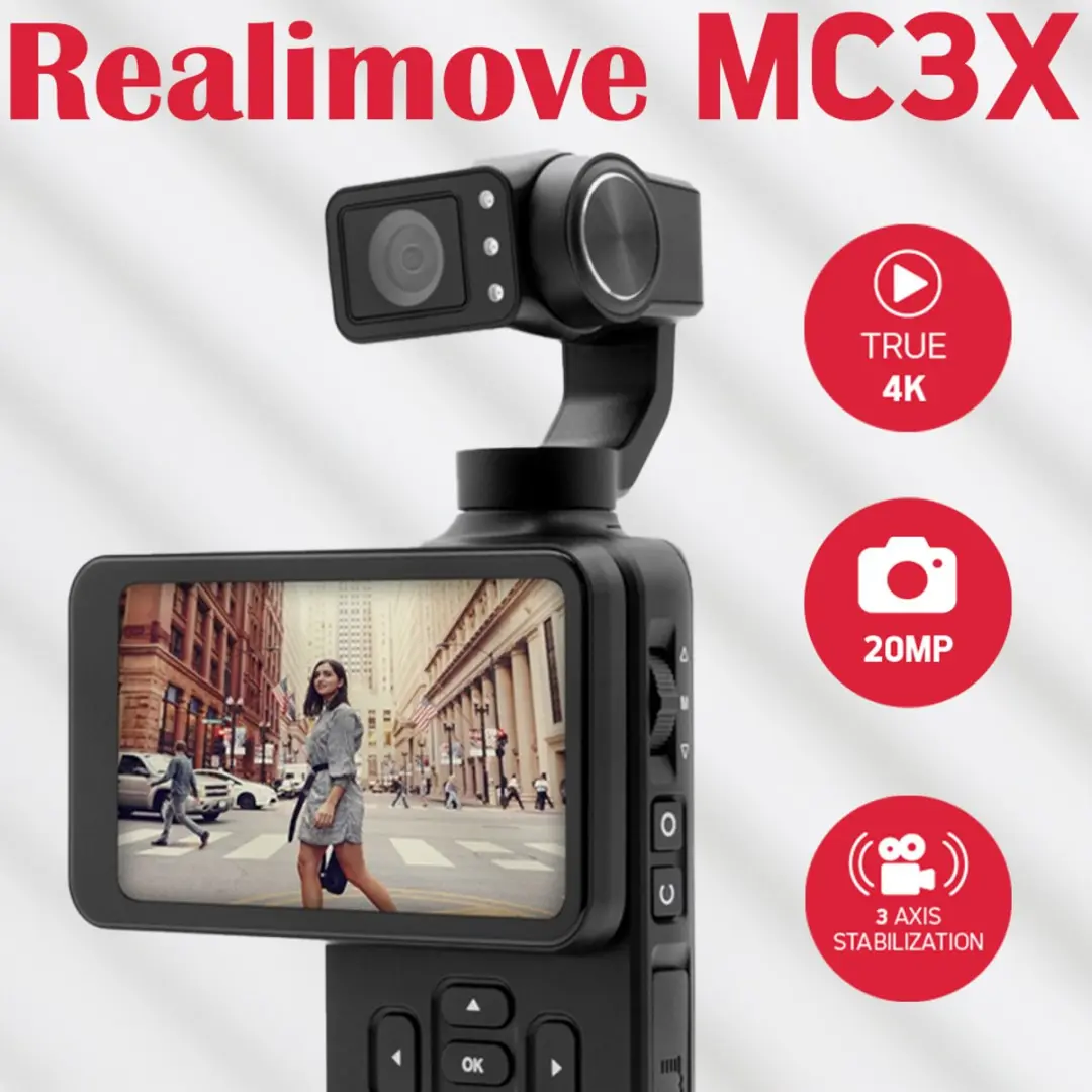 AgfaPhoto Mini Gimbal Camera MC3X - 3 Assen - 3,5" Touchscreen - Noir