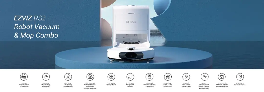 EZVIZ RS2 Robotstofzuiger - 4000 Pa - Wit