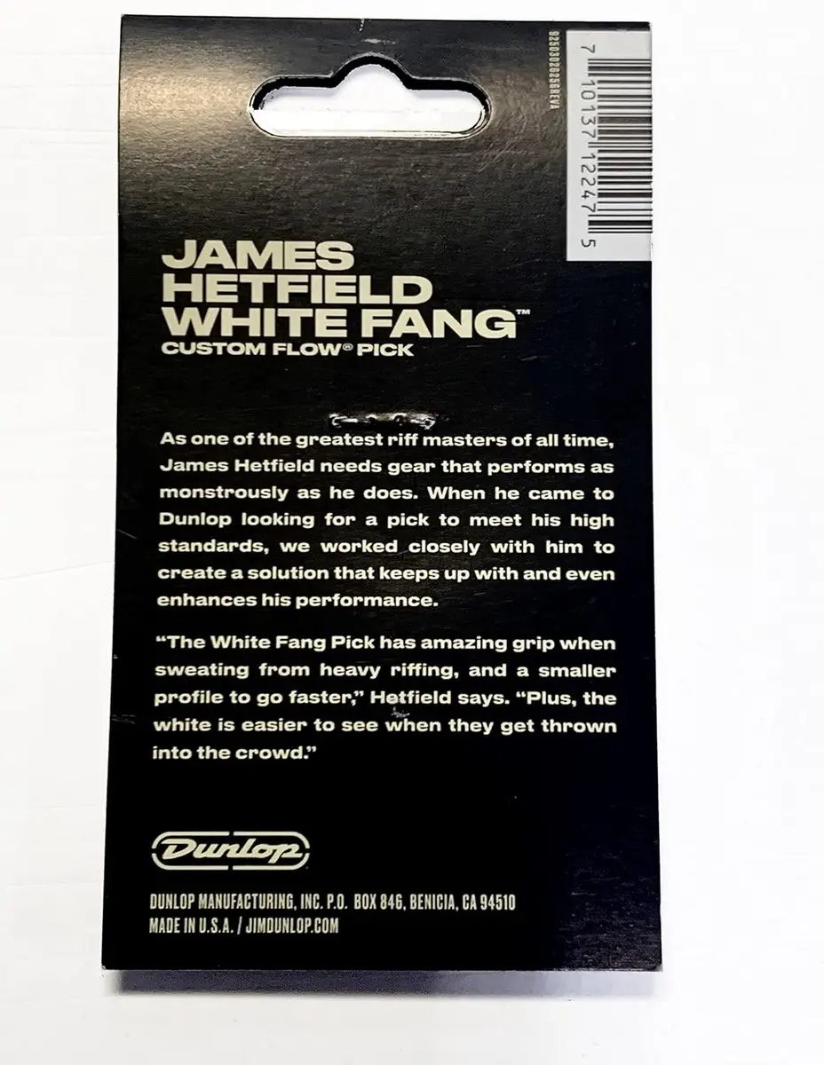 Dunlop White Fang James Hetfield Gitaarplectrum 0,73mm - White