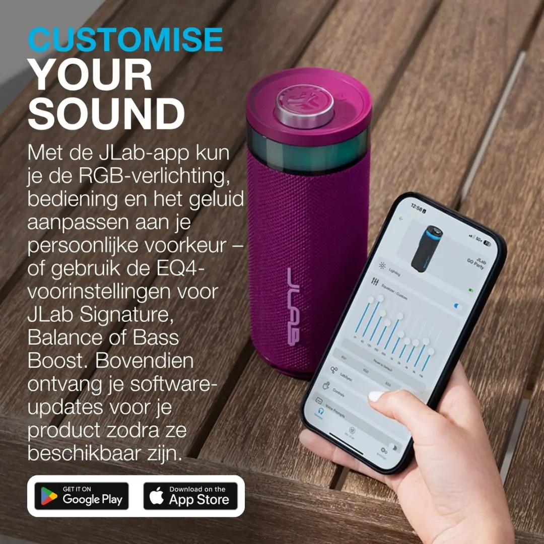 JLab Go IEUSBGORMUL82 Draadloze Bluetooth Speaker - Roze - afbeelding 6 van 6