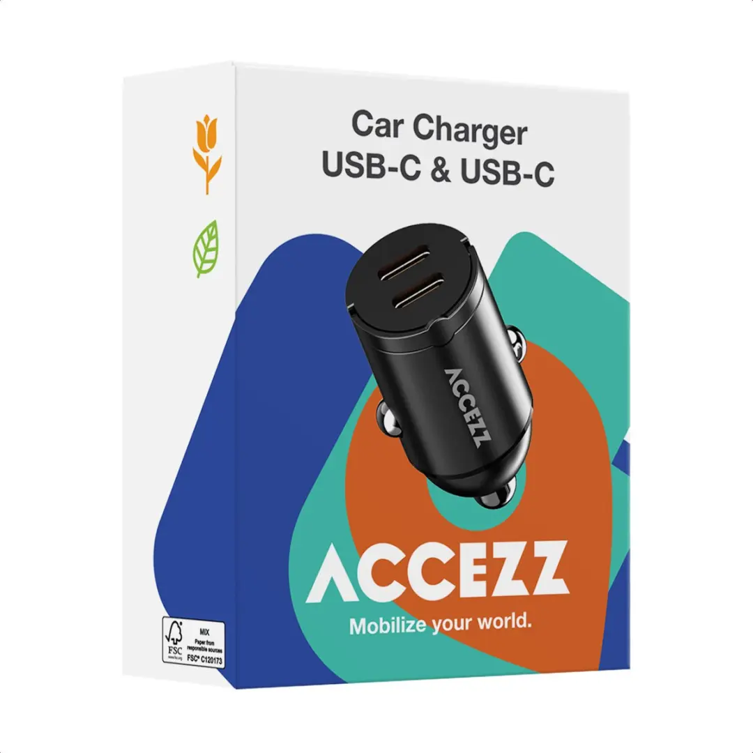 Accezz Autolader SH00081669 - 2x USB-C 65W - Zwart - afbeelding 6 van 6