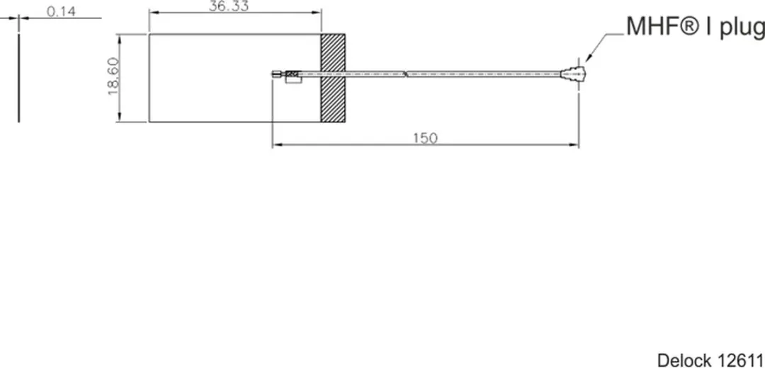 Delock Antenne WLAN MHF I 12611 - Zwart