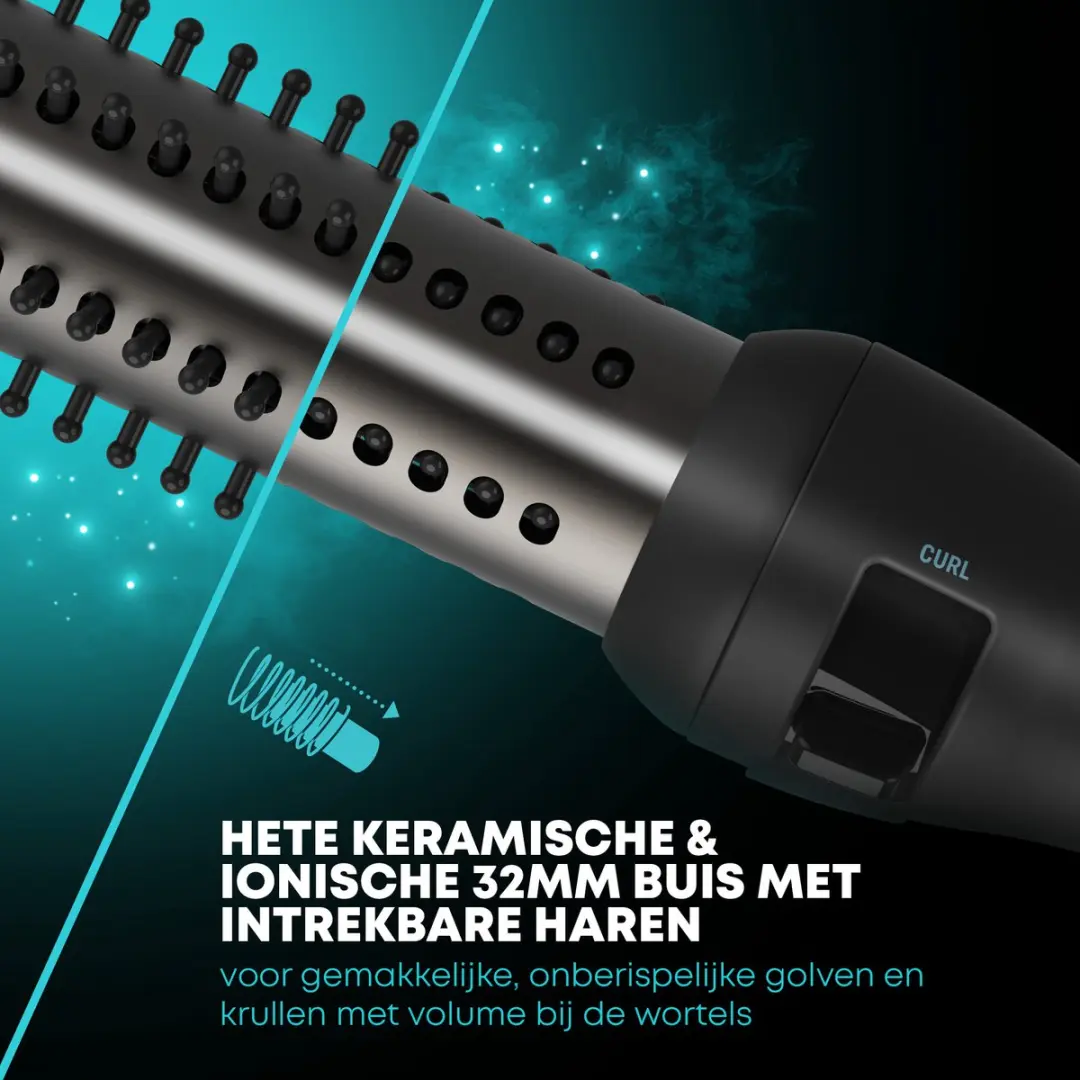 Revamp Keramische Krulborstel BR1350 32mm - Ionentechnologie - 5 Warmtestanden 150-210°C - Zwart