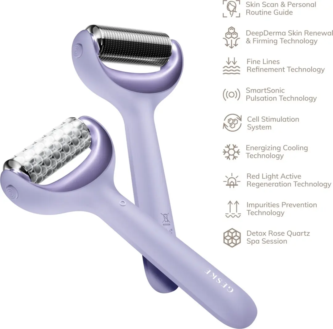 GESKE SmartAppGuided MicroNeedle Roller 9-in-1 - Purple - afbeelding 4 van 6