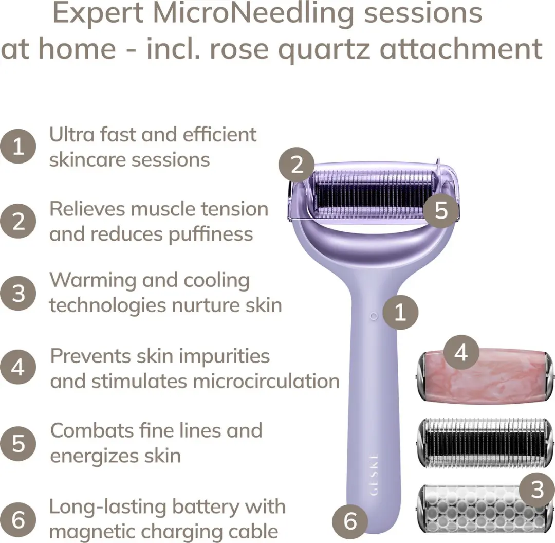 GESKE SmartAppGuided MicroNeedle Roller 9-in-1 - Purple - afbeelding 3 van 6