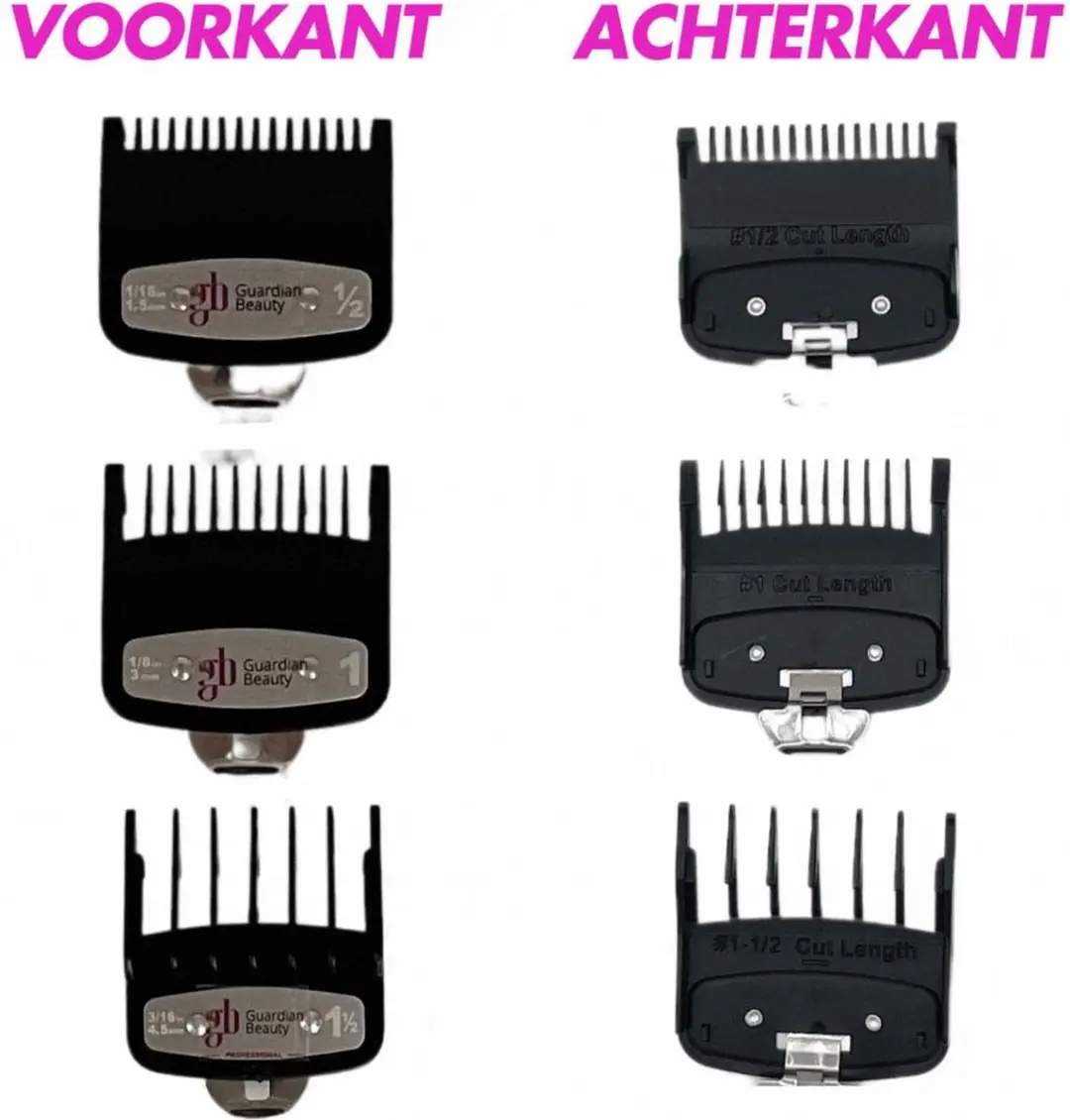 Guardian Beauty Premium Cutting Guides Opzetkammen 0.5 #1 #1.5