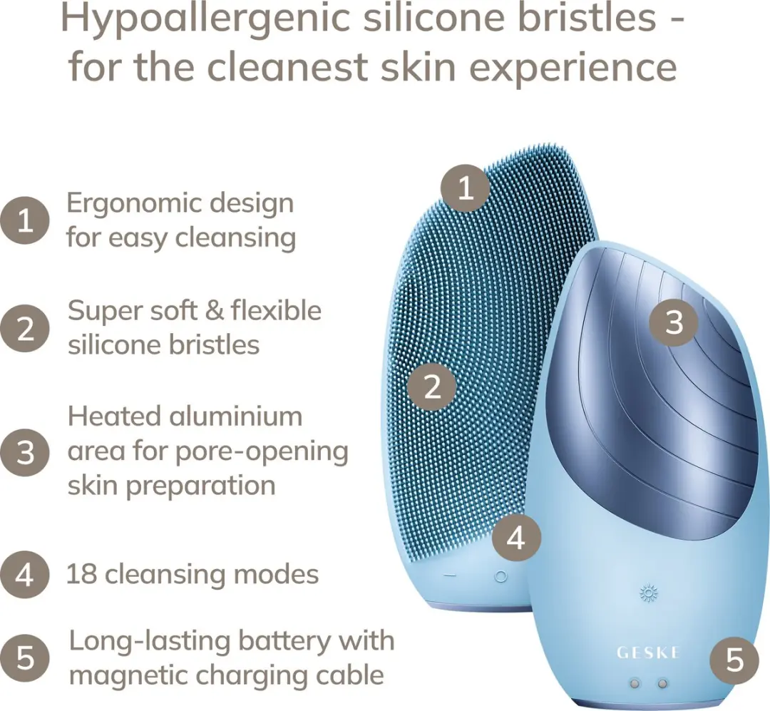GESKE SmartAppGuided Sonic Thermo Facial Brush GK000007AQ01 - 18 Snelheden - Aquamarine