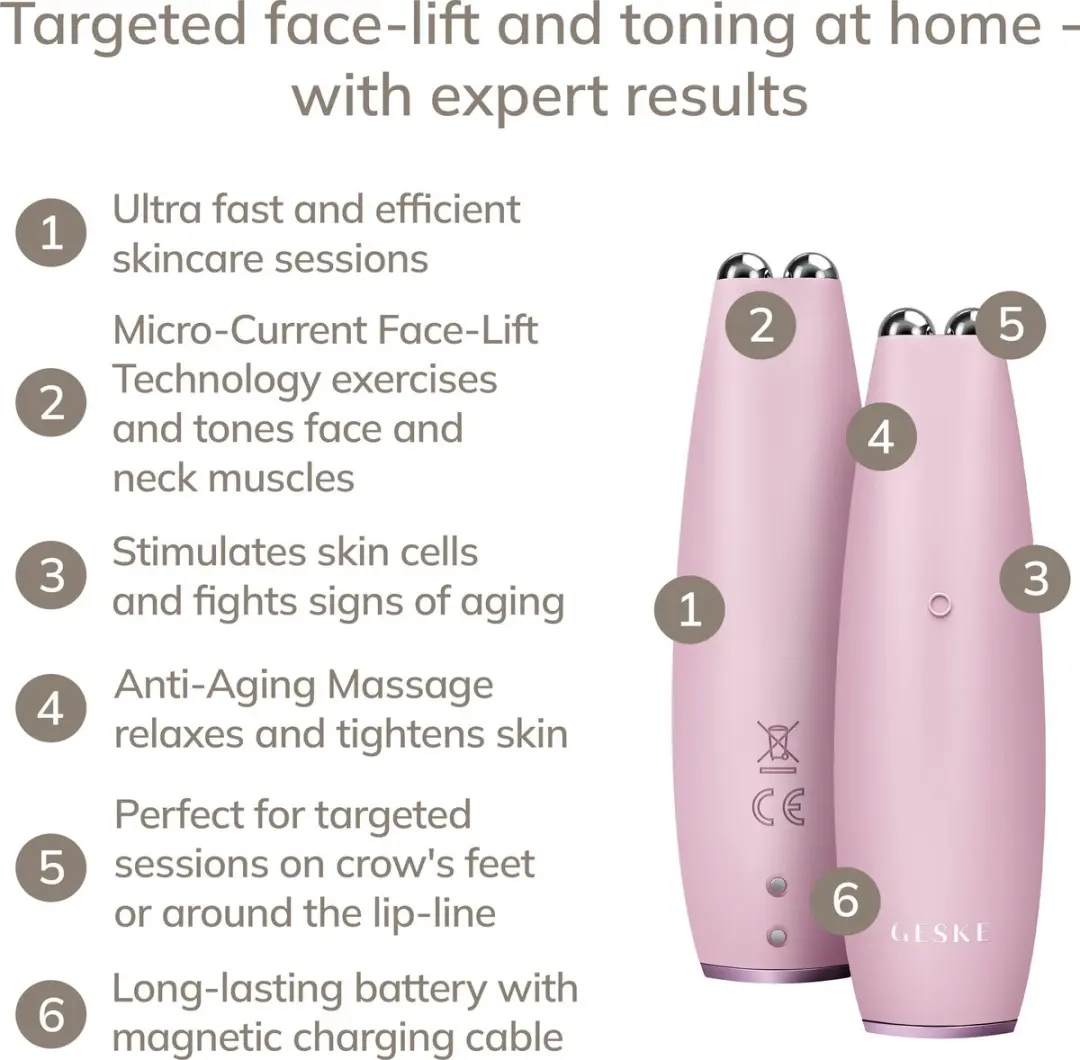 GESKE SmartAppGuided MicroCurrent Face-Lift Pen GK000013PK01 - Pink