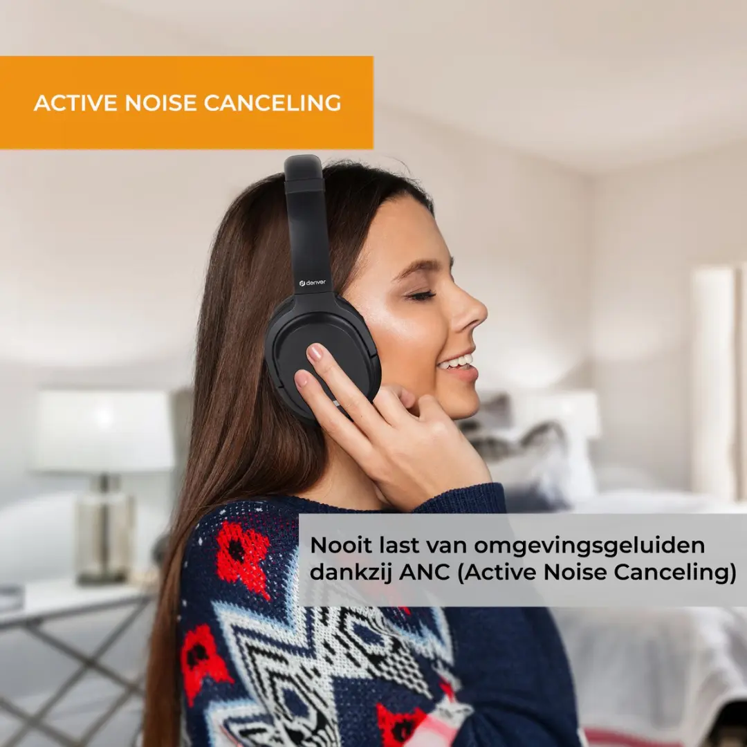 Denver BTN210 Bluetooth Koptelefoon - Noise Cancelling - Zwart