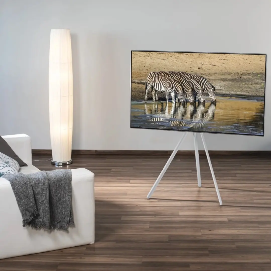 Hama Staffelei-Design TV Standaard 00220871 - Wit - 75 inch - VESA 600x400