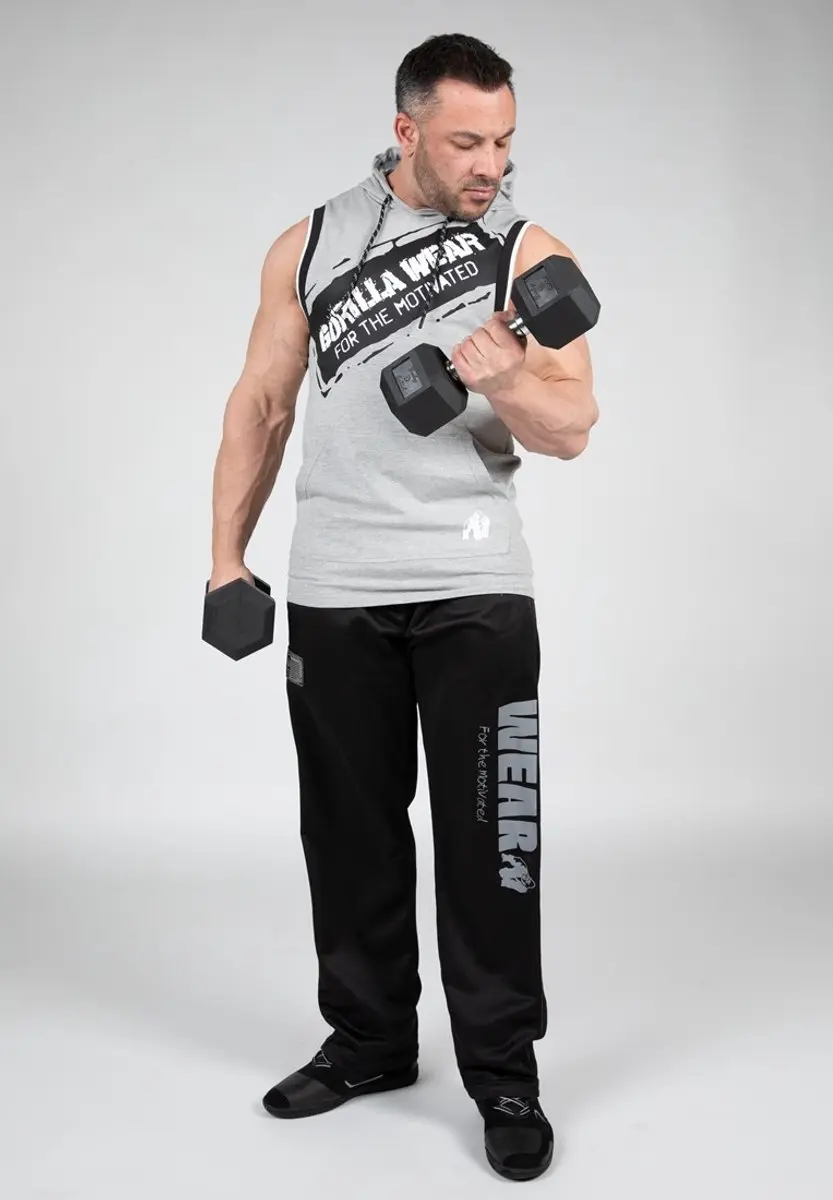 Gorilla Wear Loretto Hooded Tank Top - M - Grijs Gemêleerd