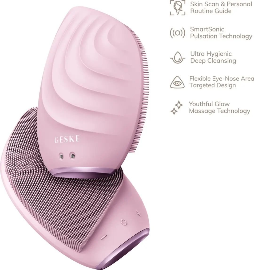 GESKE SmartAppGuided Facial Brush 5-in-1 - 14 Snelheden - Pink
