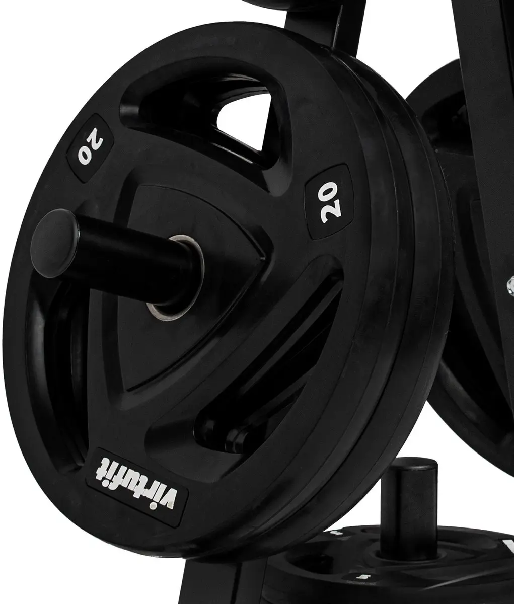 Virtufit Halterschijf Opbergrek 150kg - 5cm - 2x5kg Rubberen Schijven Zwart
