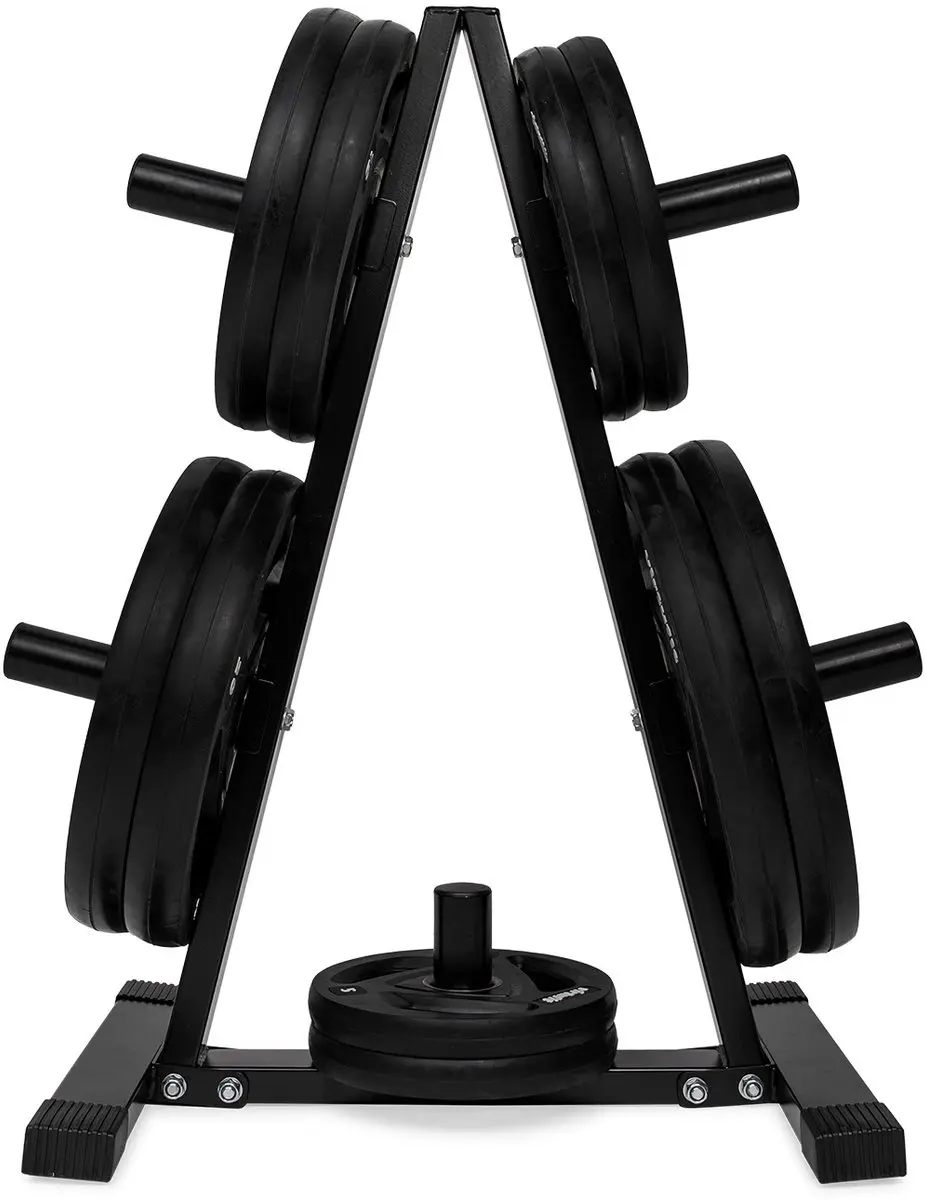 Virtufit Halterschijf Opbergrek 150kg - 5cm - 2x5kg Rubberen Schijven Zwart