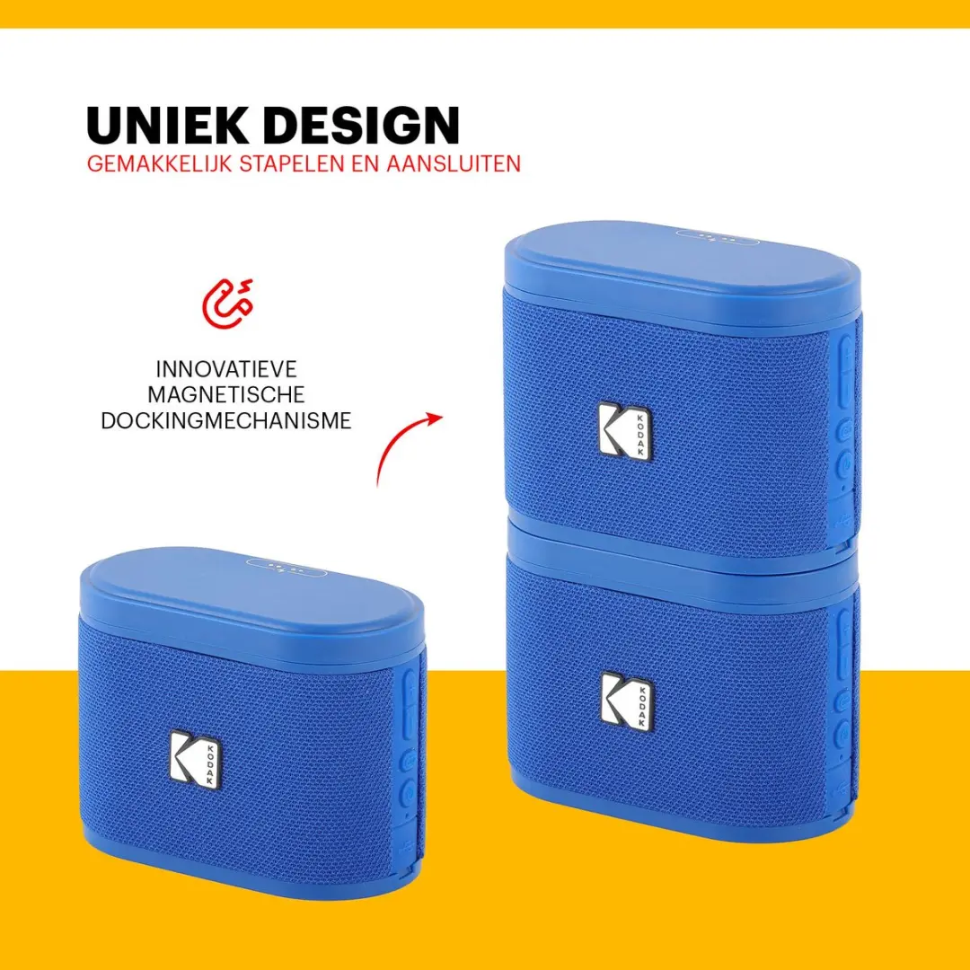 Kodak SoundBrix SBRIX2 Bluetooth Speaker - 5W - 2 Stuks - Blauw
