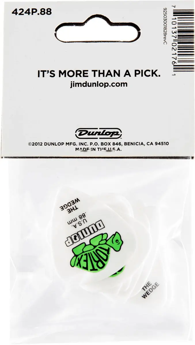 Dunlop Wedge Plectrum 0.88mm - 12 Stuks