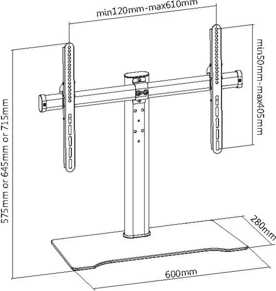Equip 650601 TV Mount 55" - Zwart