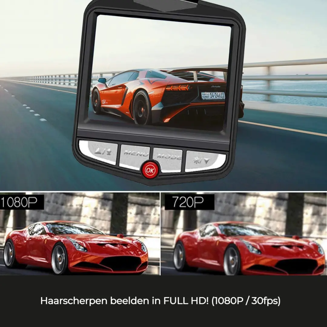 Denver CCT1230 Dashcam - Full HD - 5MP - Zwart