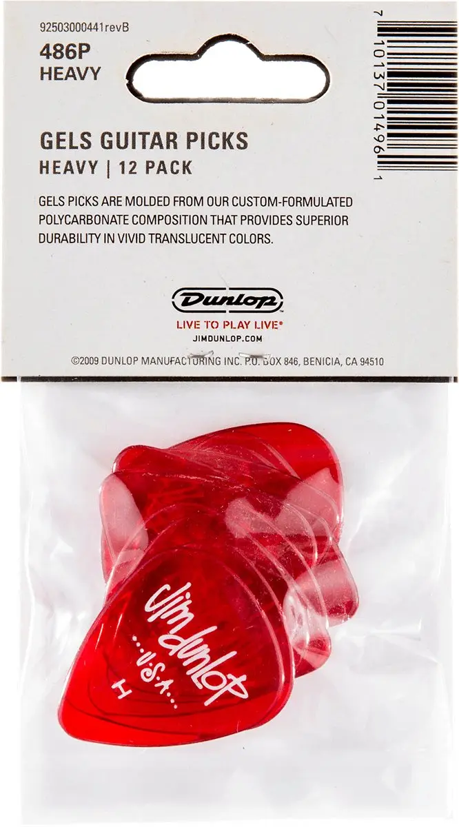 Dunlop Heavy Plectrums - 12 Stuks