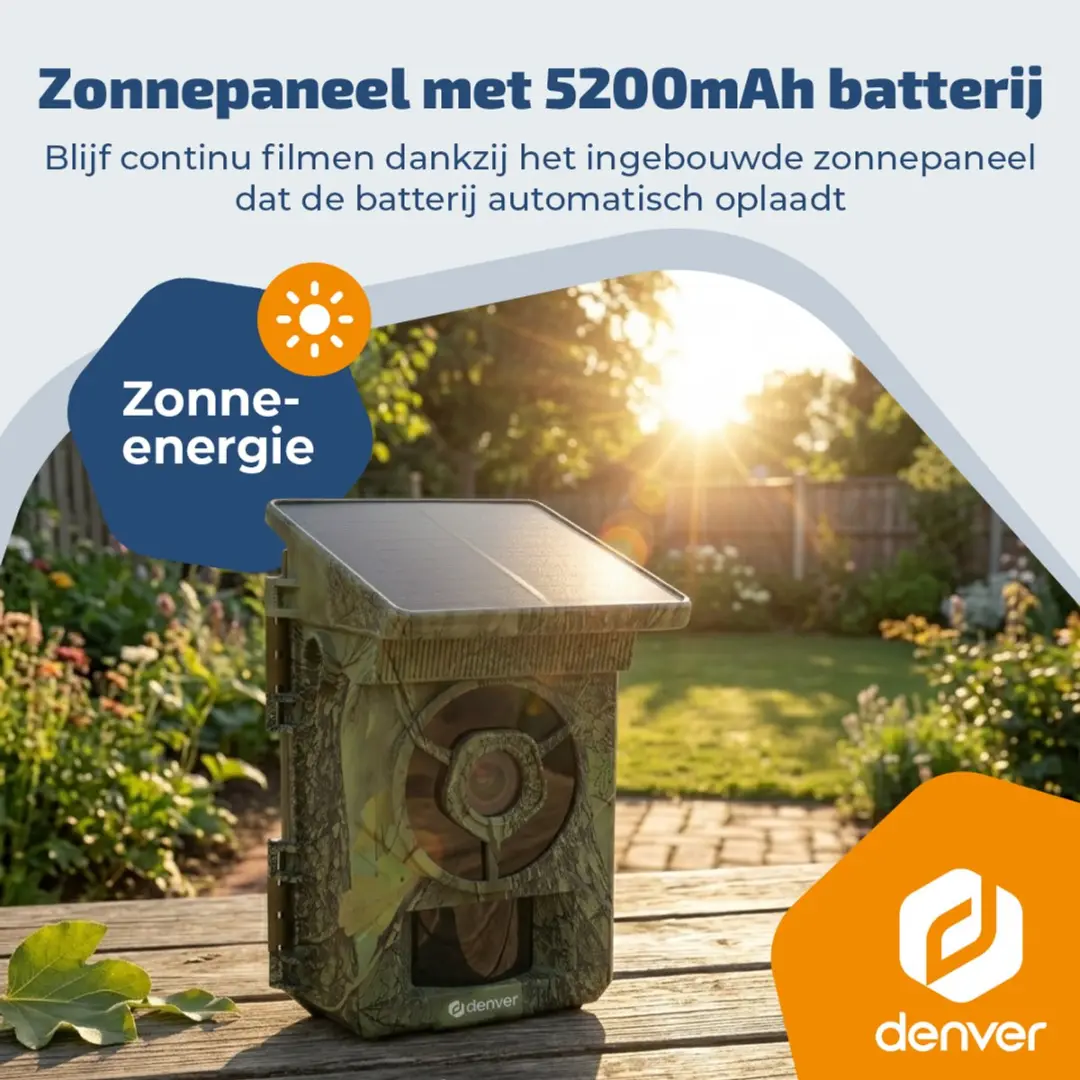 Denver WSW8120 Wildcamera 4K - 48MP - WiFi - Zonne-energie - Groen