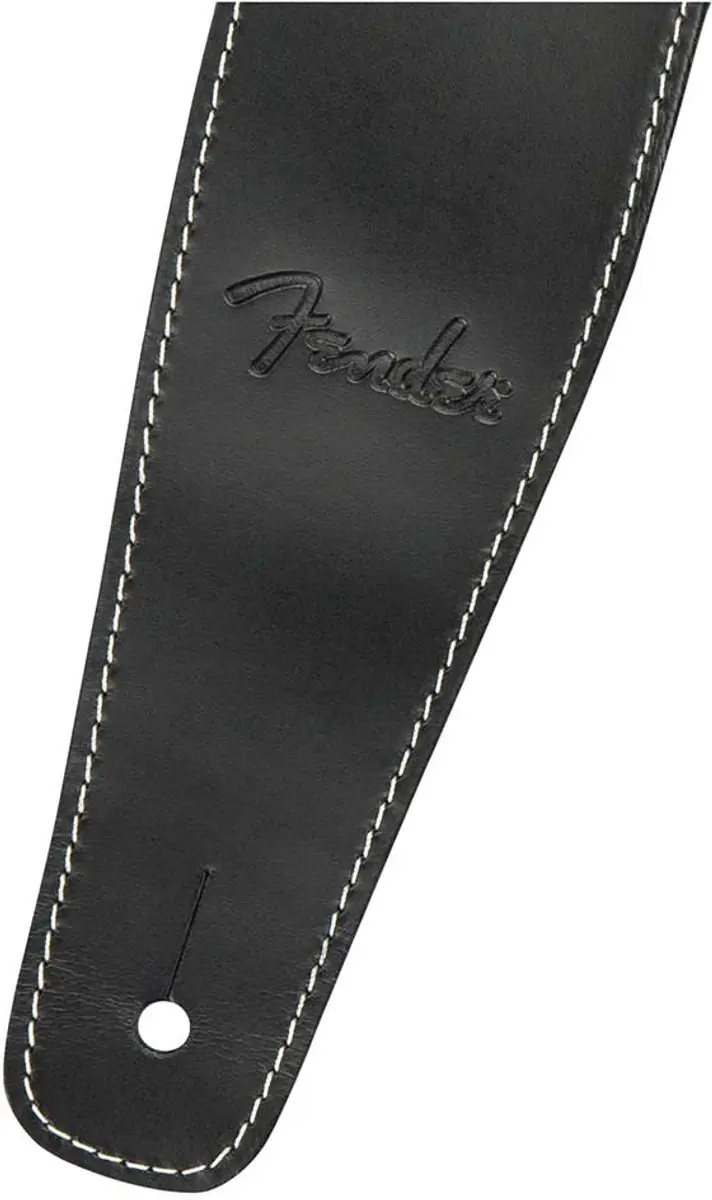 Fender Broken-In Leather Gitaarband - Zwart
