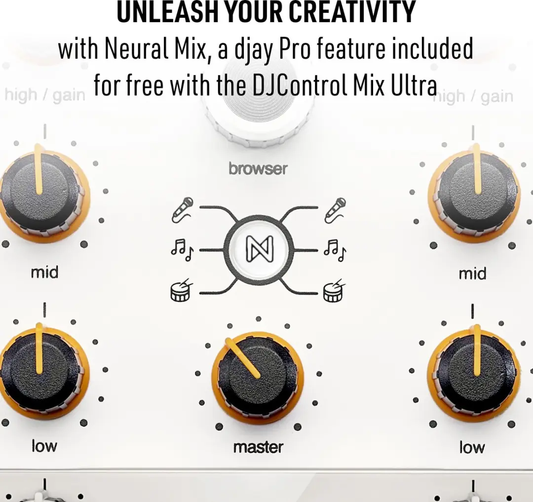 Hercules DJ Control Mix Ultra 4780942 Smartphone Controller - 2 Kanalen - 8 Drumpads - Wit - afbeelding 6 van 6