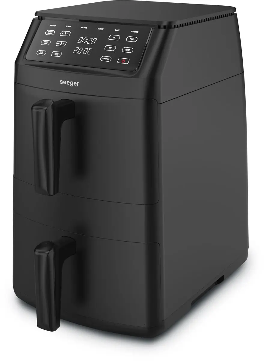 SEEGER SuperFry Dubbele Airfryer 11L - 6 Programma's - 2500W - Zwart