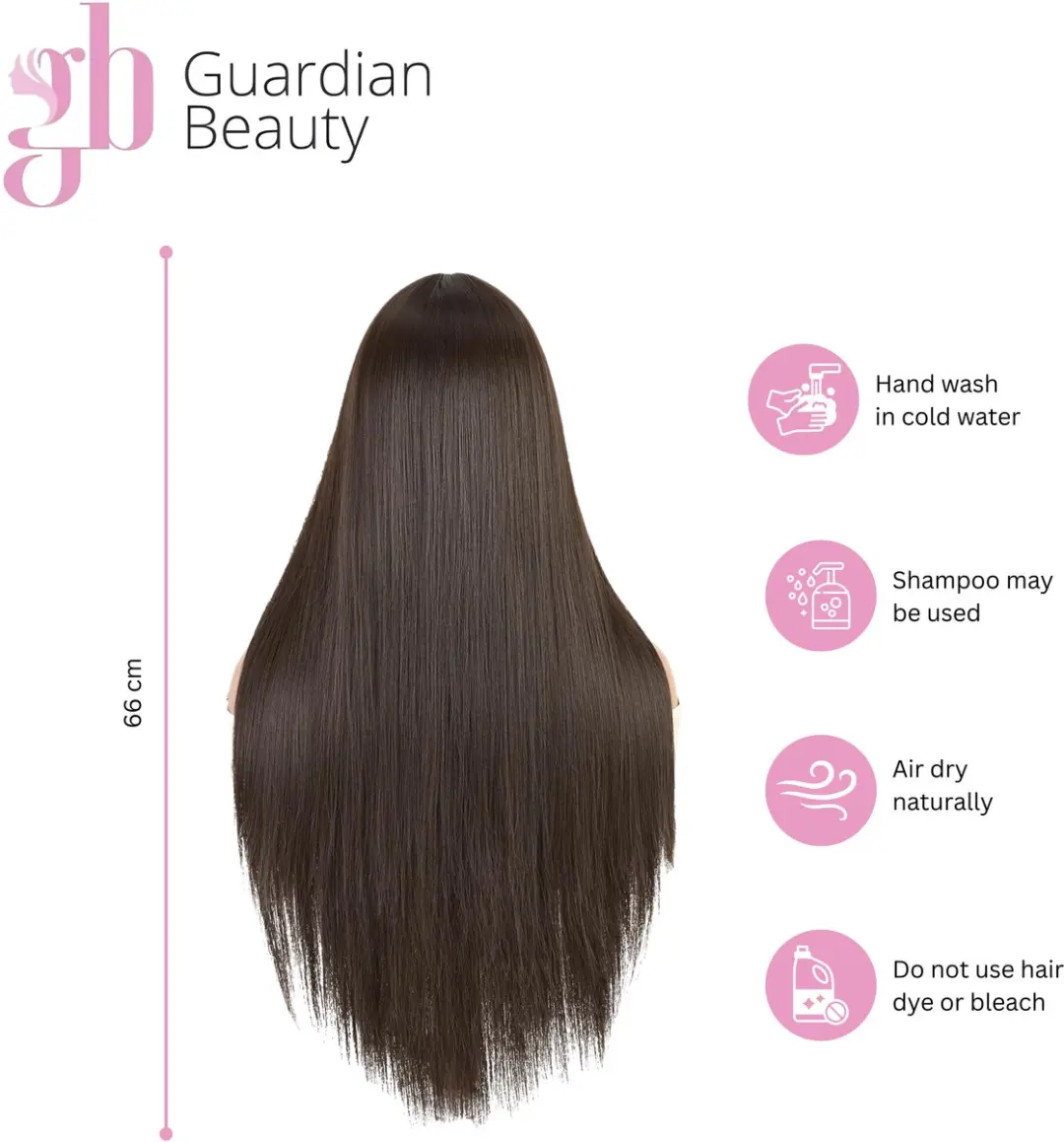 Guardian Beauty Oefenhoofd Statiefstandaard - Bruine Pruik - Goud
