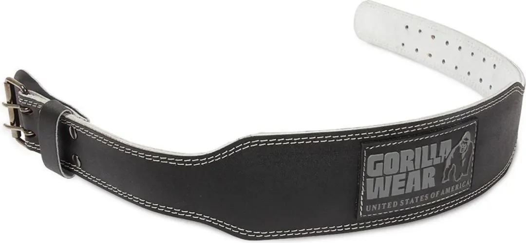 Gorilla Wear Leren Sportriem 4 Inch - Halterriem - Zwart