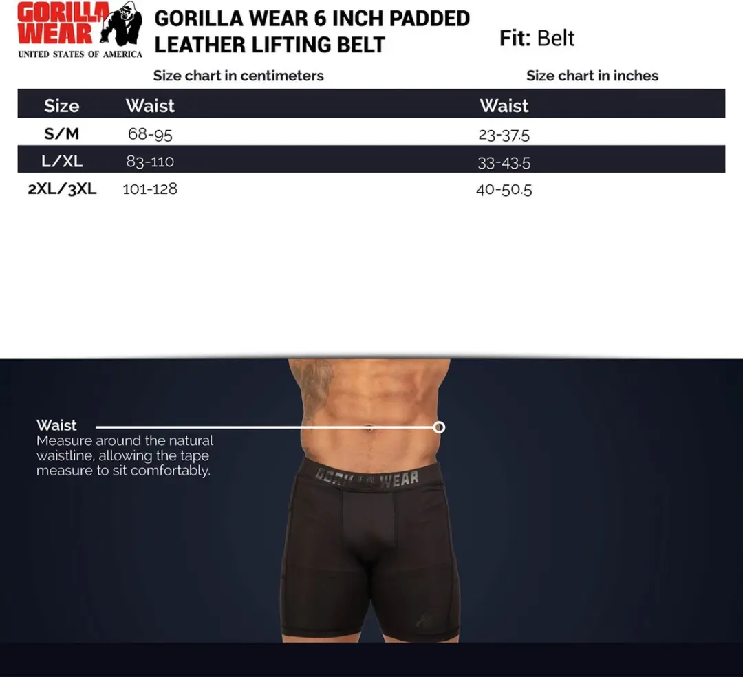 Gorilla Wear Halterriem 6 Inch - Zwart/Goud - S/M