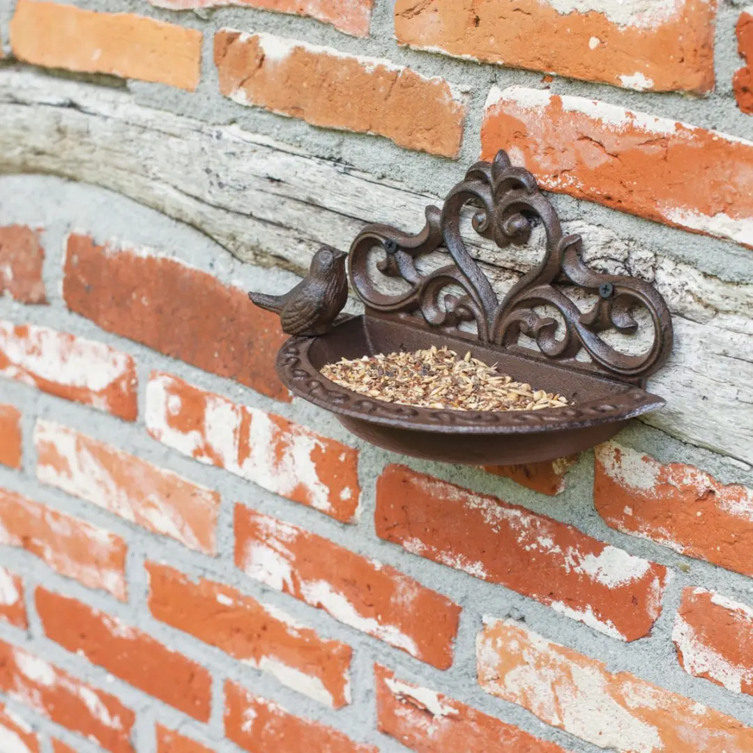 Esschert Design Gietijzeren Wandvogelbad - Bruin