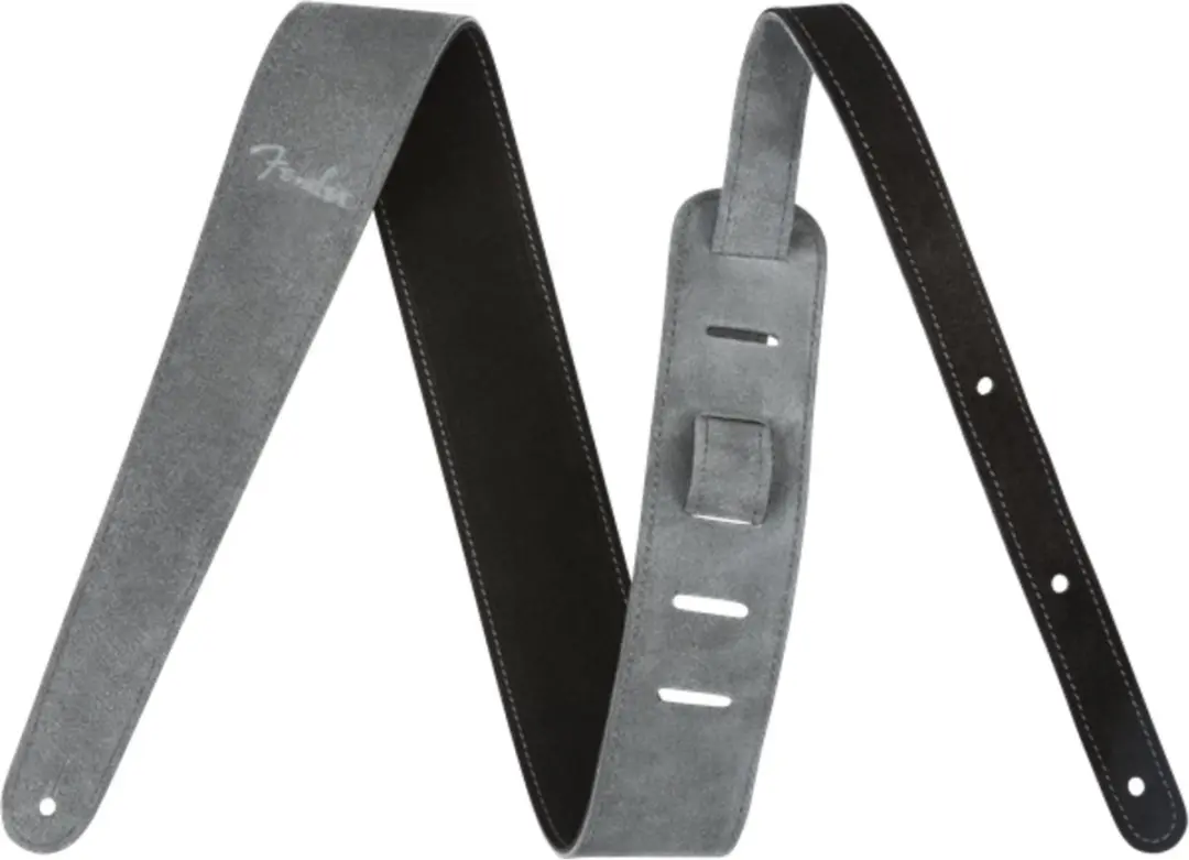 Fender Reversible Suede Gitaarband - Zwart/Grijs