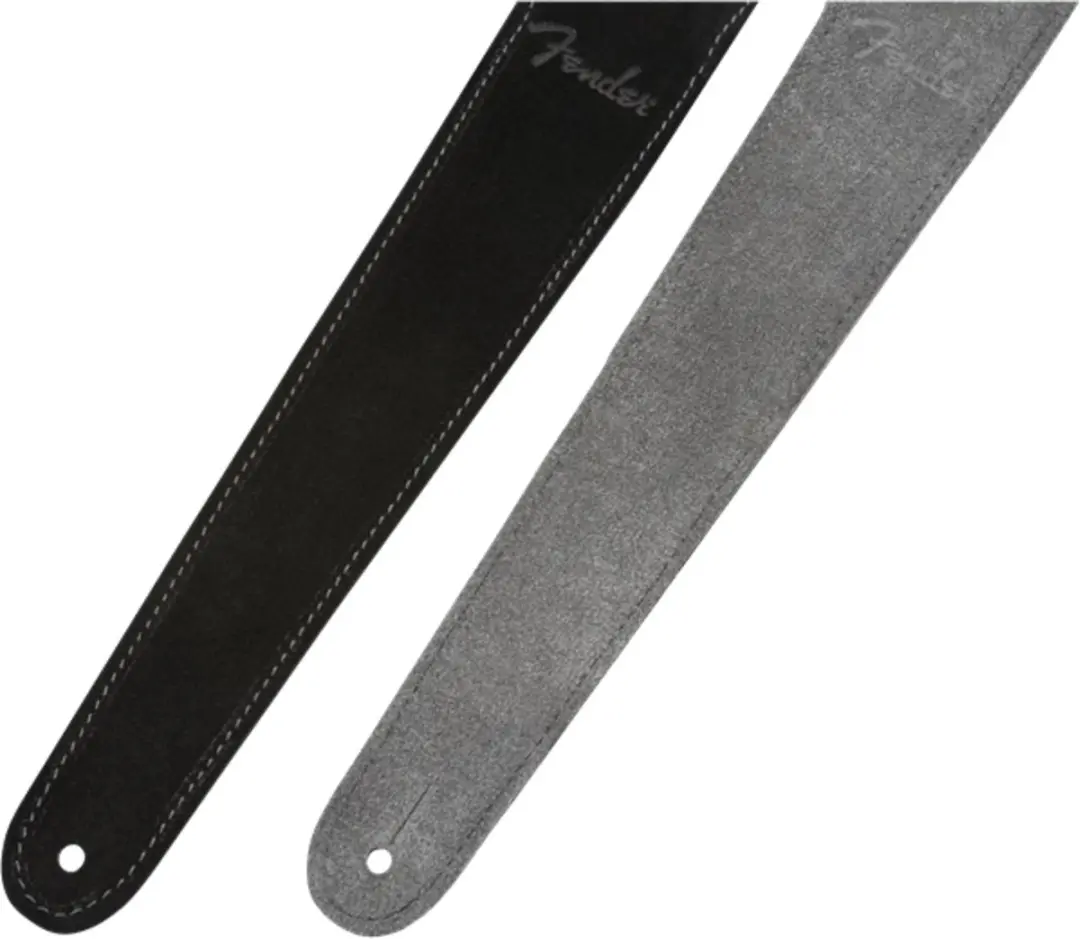 Fender Reversible Suede Gitaarband - Zwart/Grijs