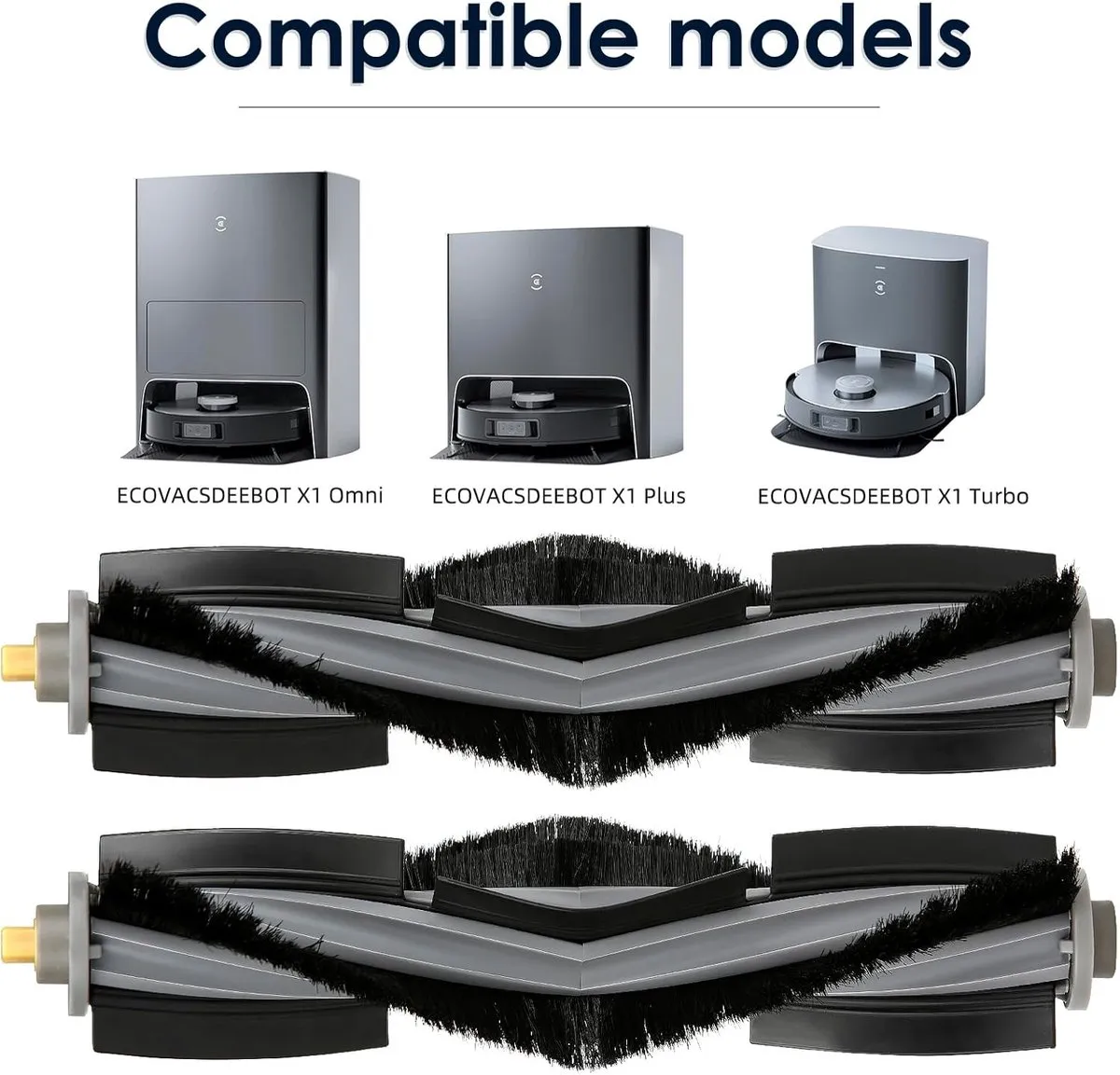Ecovacs Rolborstelset - 2 Stuks - Zwart/Grijs