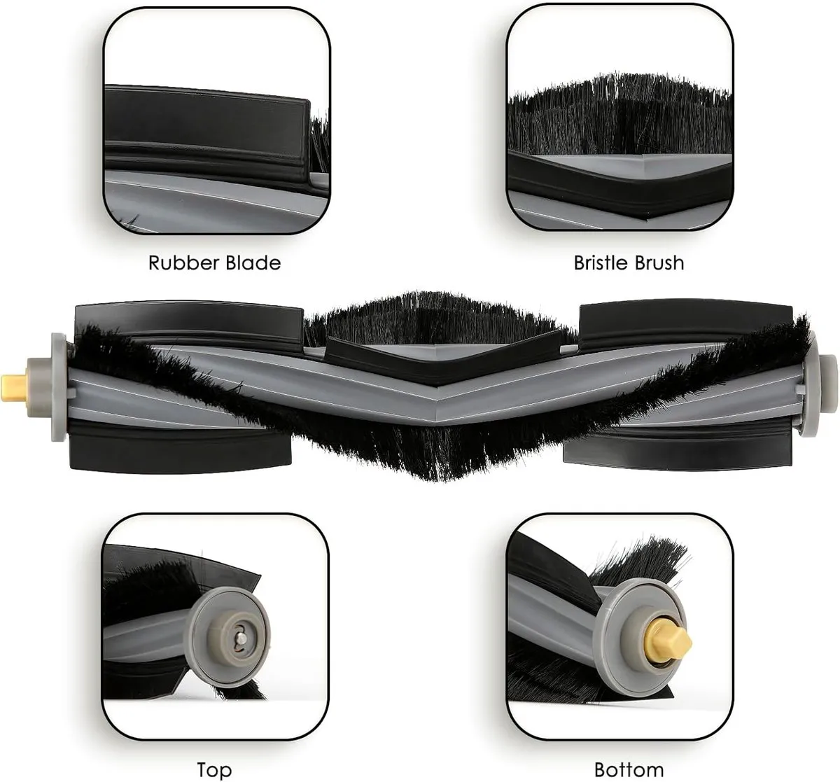 Ecovacs Rolborstelset - 2 Stuks - Zwart/Grijs - afbeelding 6 van 6