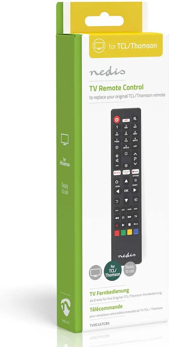 Nedis TVRC45TCBK Vervangende Afstandsbediening - TCL/Thomson - Zwart - afbeelding 6 van 6