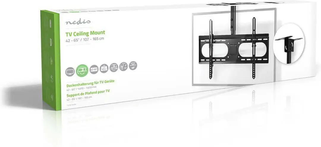 Nedis TVCM1350BK TV-Plafondbeugel 42-65" - 45 kg - Zwart