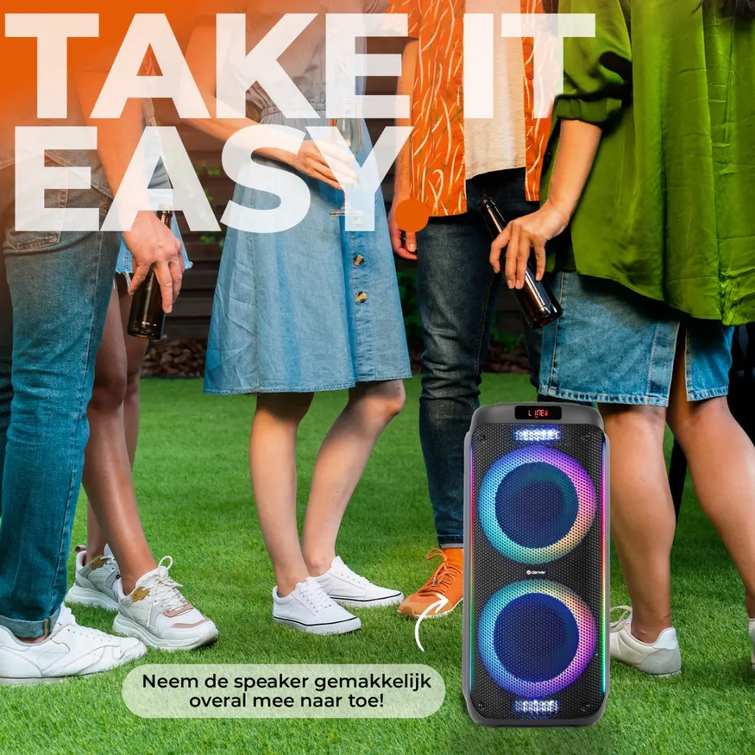 Denver Party Box TPS-456 Bluetooth Speaker - 600W - Zwart