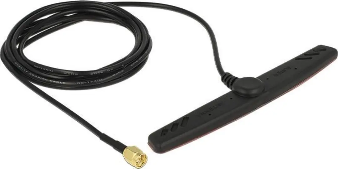 Delock GSM/LTE Antenne SMA-plug 2,5 dBi - 2m RG-174 - Zwart
