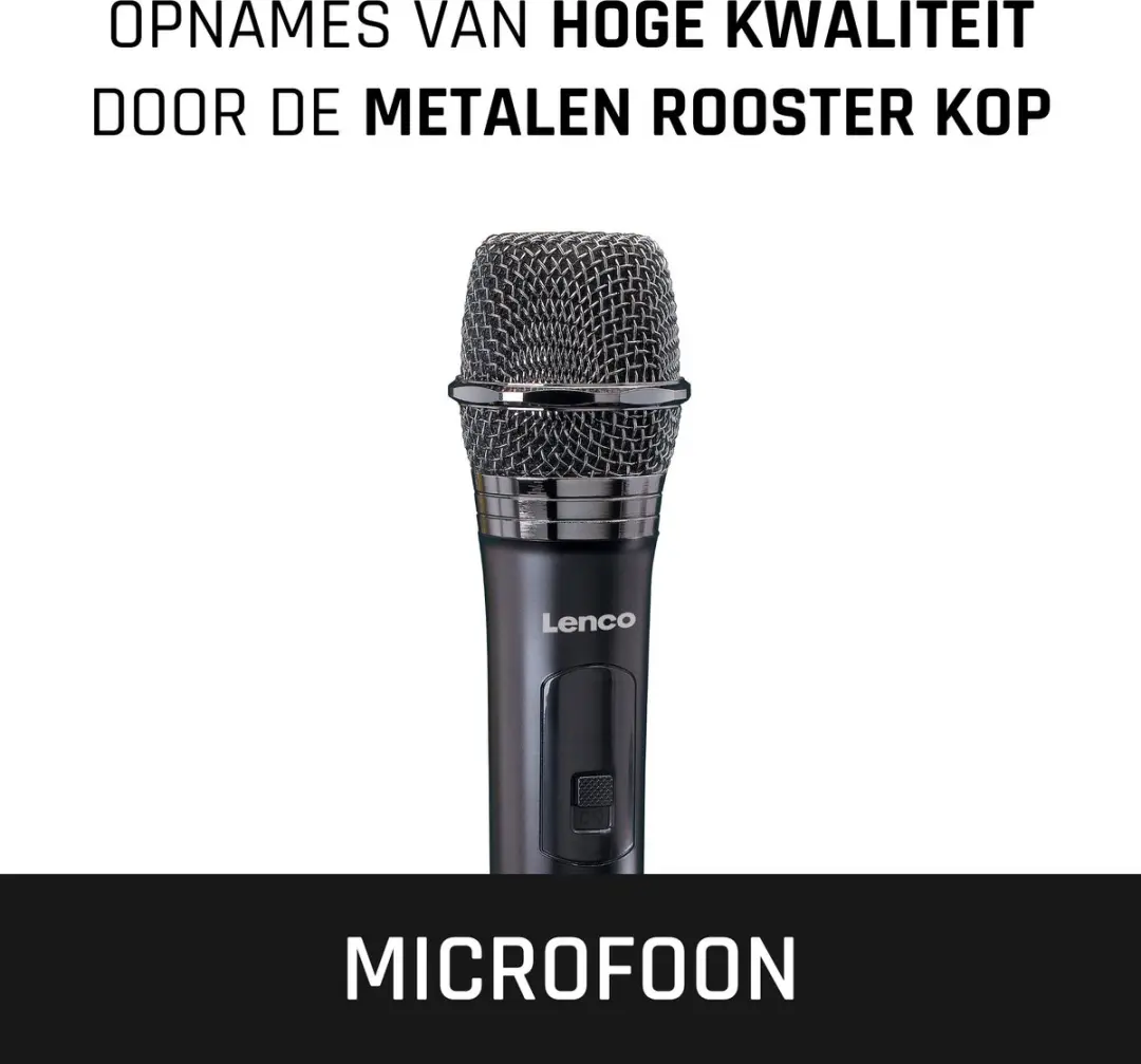 Lenco MCW-020BK Draadloze Microfoons - 2 Stuks - Zwart