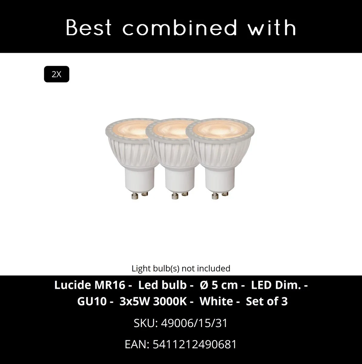 Lucide BODI Plafondspot 2xGU10 - Wit