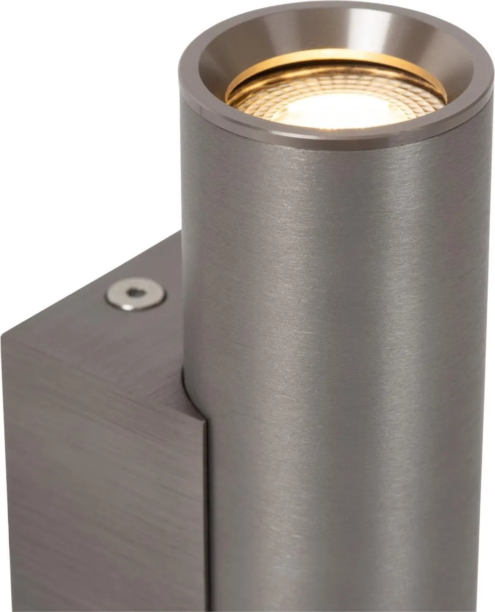 Lucide Dupla Wandspot 2xGU10 Grijs ijzer