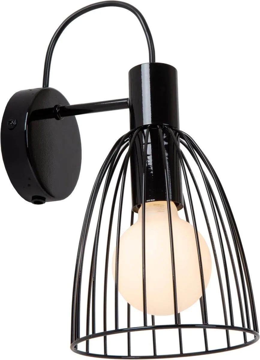 Lucide Macarons Wandlamp E27 - Zwart