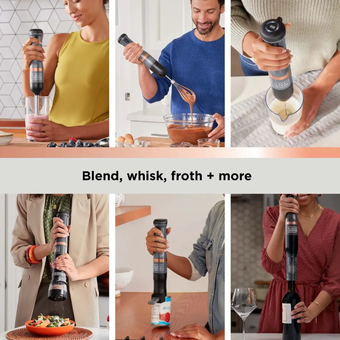 BLACK+DECKER KitchenWand BCKM1012KG-QW 6-in-1 Staafmixer - 14W - Zwart - afbeelding 6 van 6