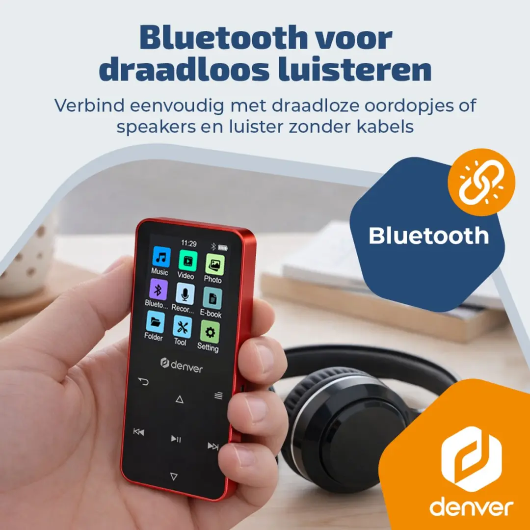 Denver MP1830R MP3/MP4 Speler - 4GB - Rood