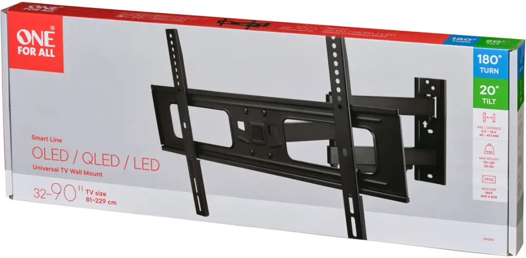 One For All WM2651 Smart Line TV-Beugel - 32-90" - 50kg - Zwart