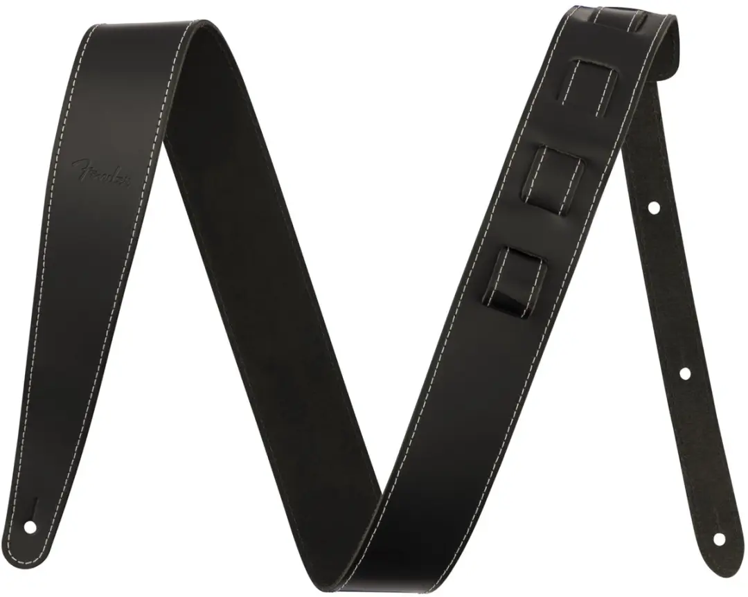 Fender Essentials Lederen Gitaarband 0990642106 - Zwart