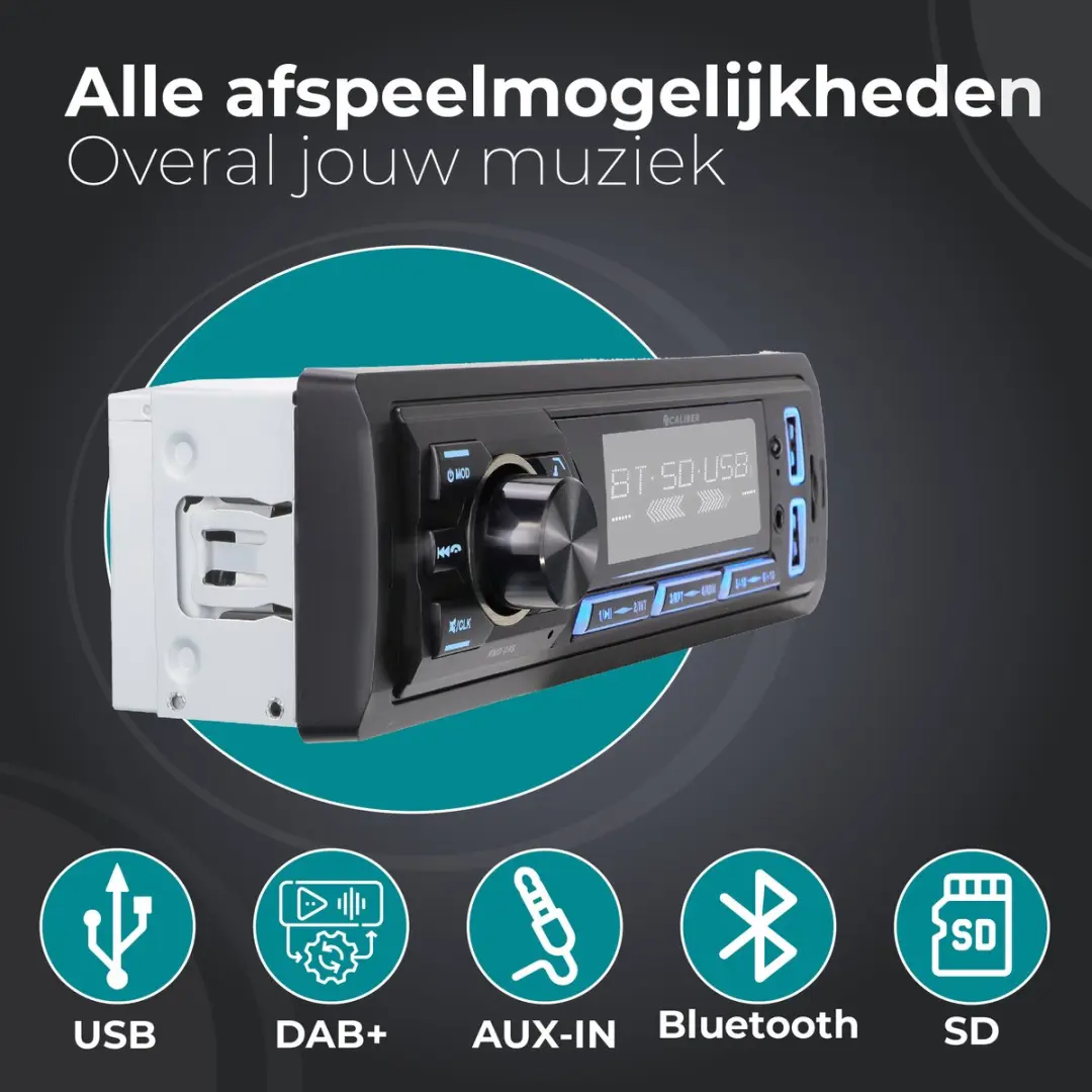 Caliber DAB Autoradio RMD035DAB - 4x55W - Zwart
