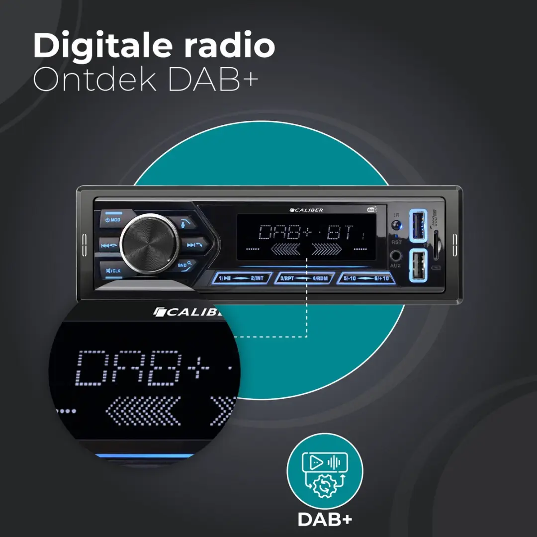 Caliber DAB Autoradio RMD035DAB - 4x55W - Zwart