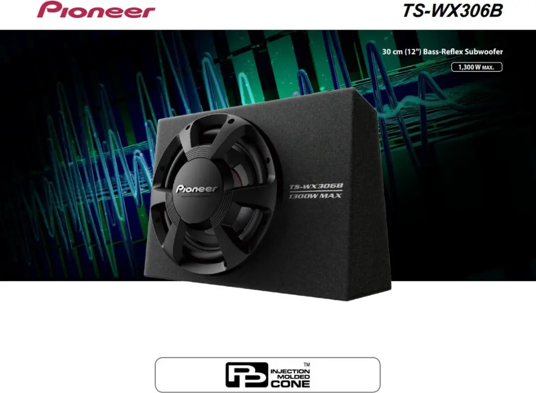 Pioneer TS-WX306B Subwoofer 12 Inch - 1300W - Zwart - afbeelding 6 van 6